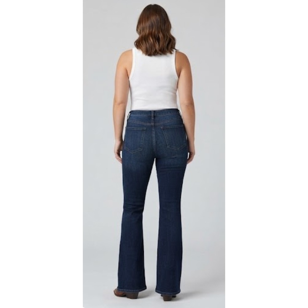 KanCan Dark Wash High Rise Flare Jeans Whiskered KC6102LOH Blue Size 15/31 - Picture 2 of 9
